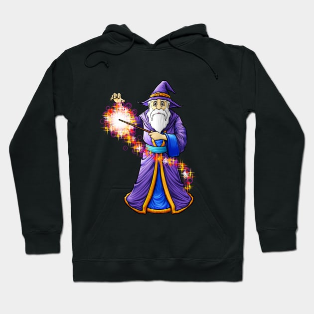 Wizard Casting A Magic Spell Hoodie by fizzyllama